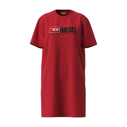 Red - Front - Diesel Womens-Ladies D-Egor-Div T-Shirt Dress
