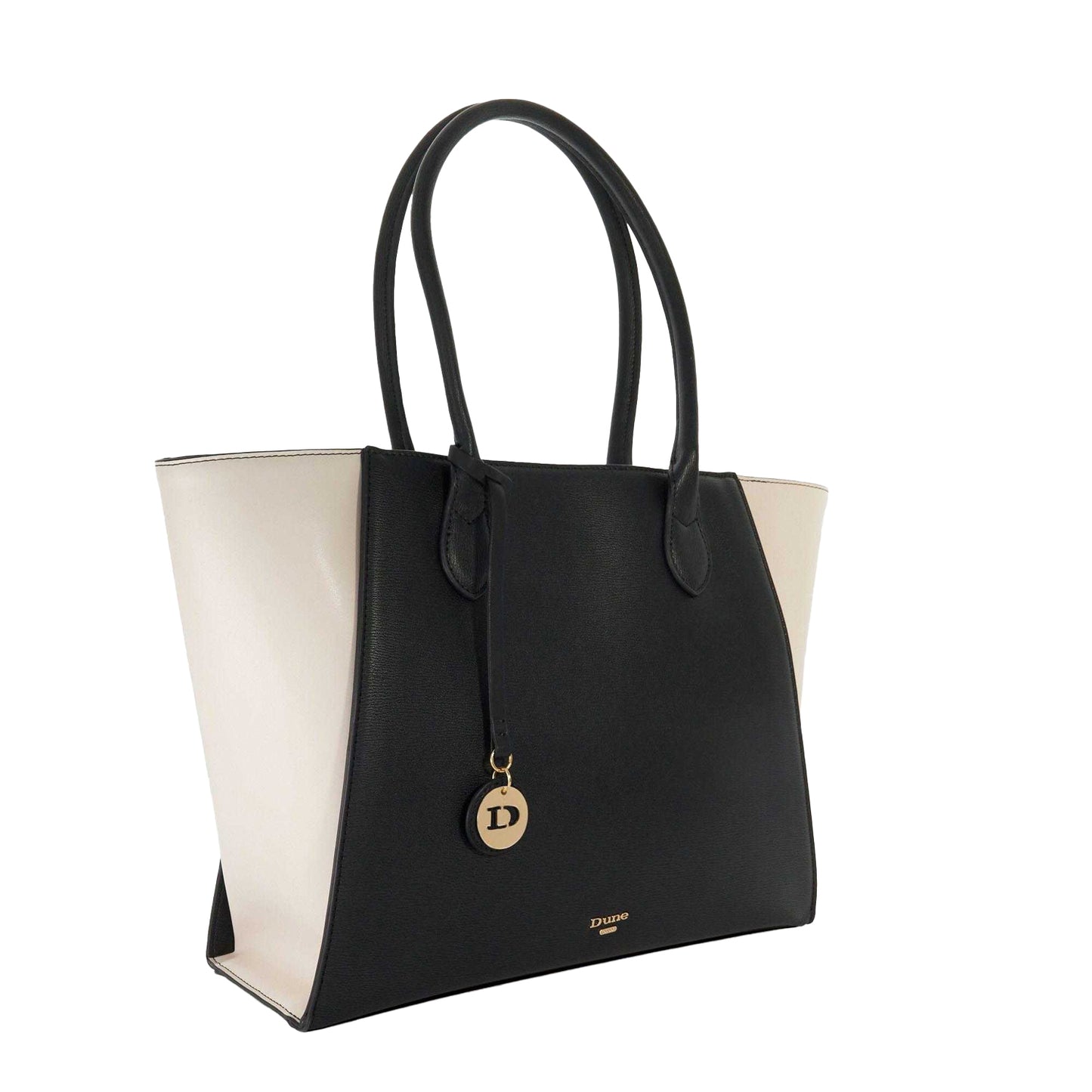 Black-White - Side - Dune London Dasto Plain Tote Bag