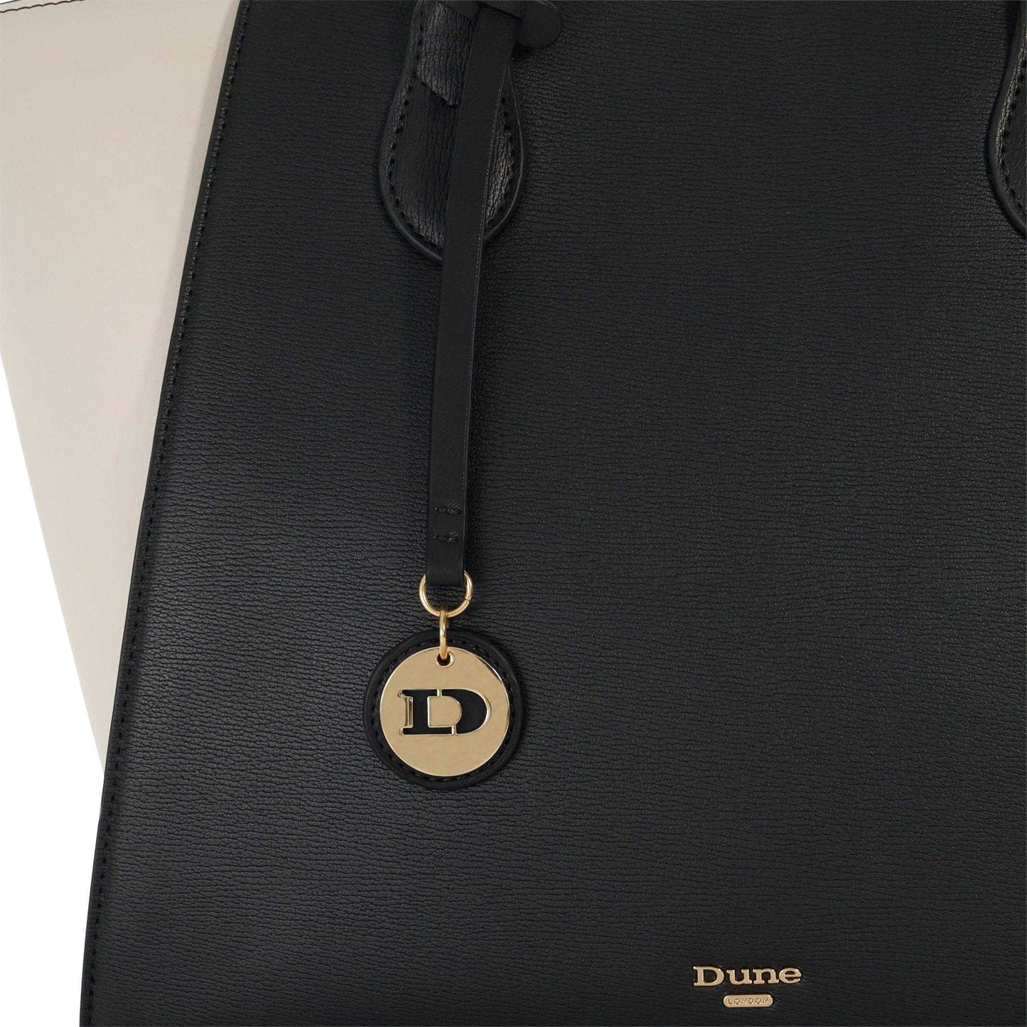 Black-White - Pack Shot - Dune London Dasto Plain Tote Bag