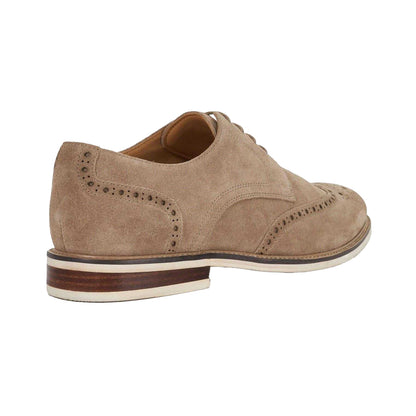 Beige - Back - Dune London Mens Stanford Leather Lace Up Brogues