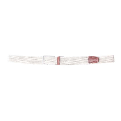 Beige - Back - Boss Clori Woven Leather Belt