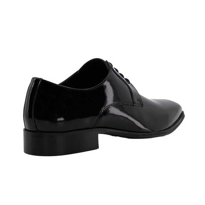 Black - Back - Dune London Mens Smart Patent Sheer Gibson Shoes