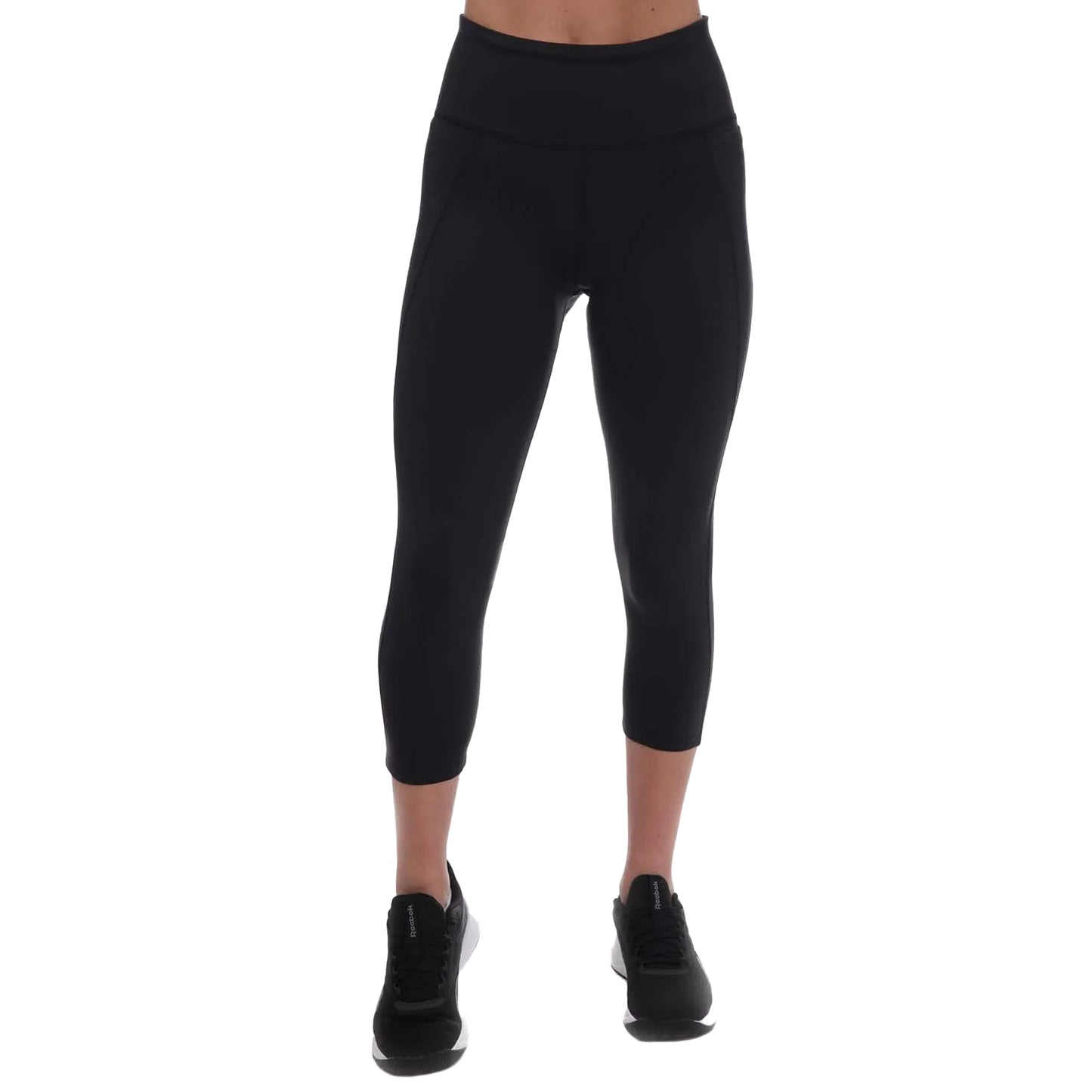 Black - Front - Reebok Womens-Ladies Lux High Rise 3-4 Leggings