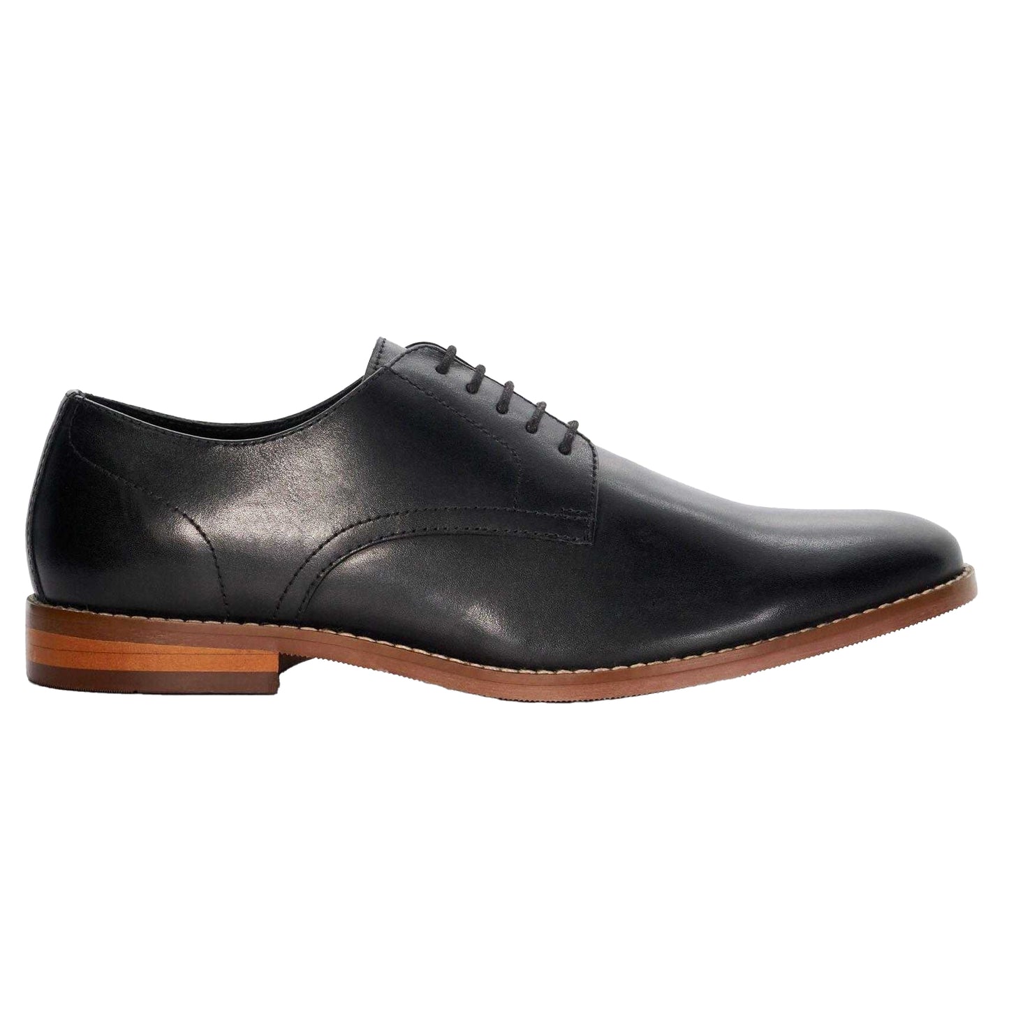 Black - Side - Dune London Mens Leather Derby Shoes
