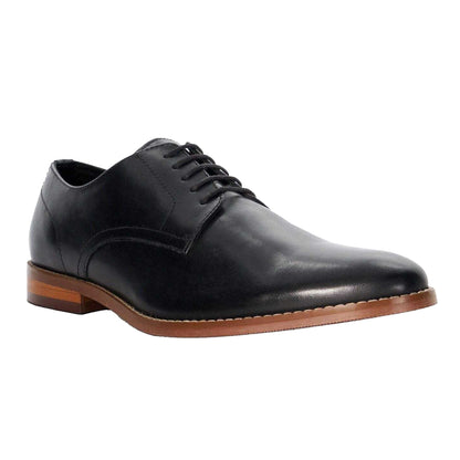 Black - Front - Dune London Mens Leather Derby Shoes