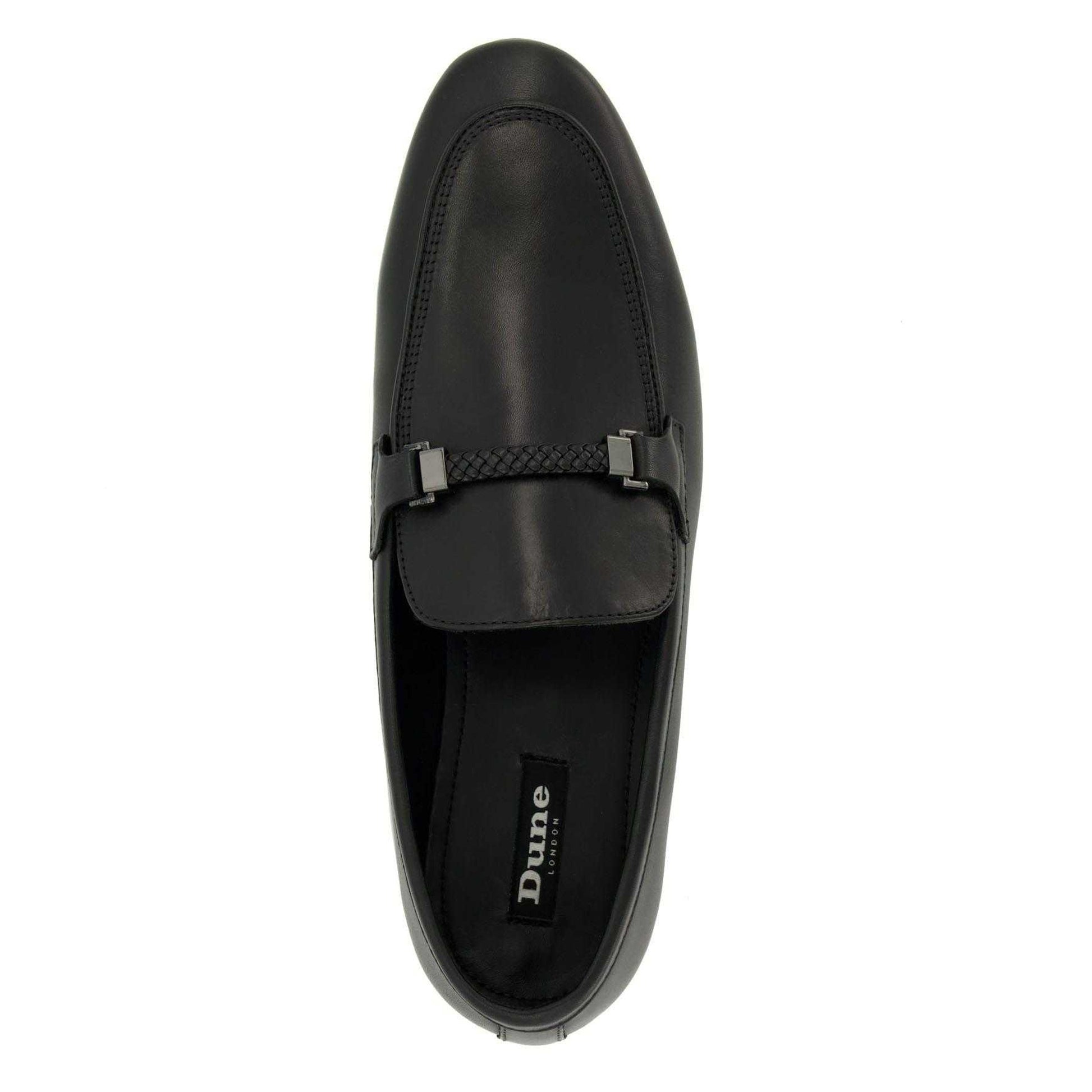 Black - Lifestyle - Dune London Mens Plaited Leather Snaffle Loafers