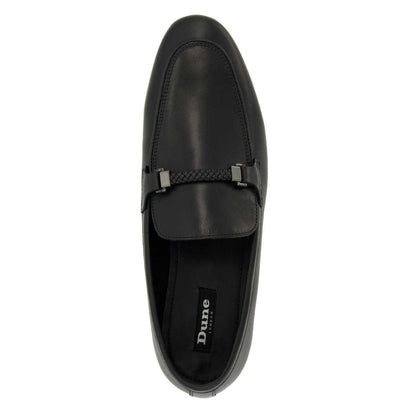 Black - Lifestyle - Dune London Mens Plaited Leather Snaffle Loafers
