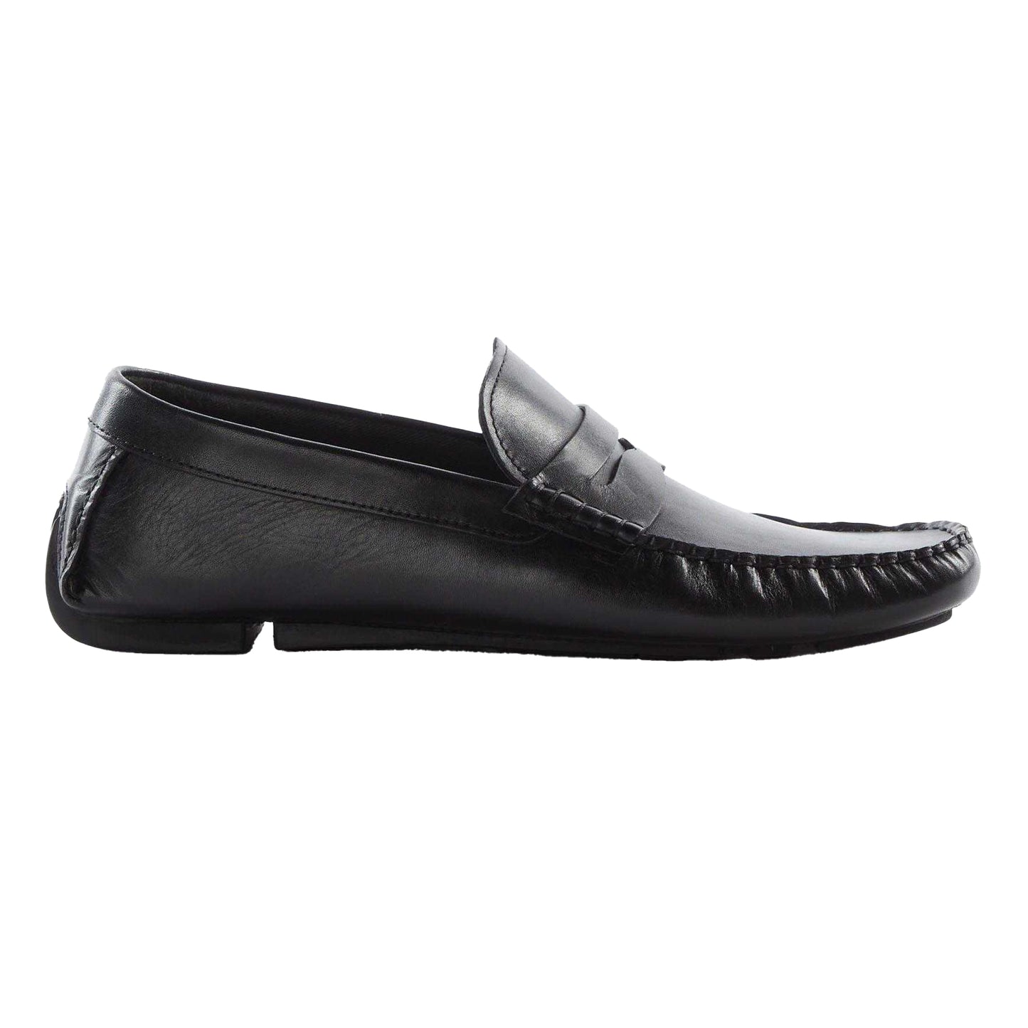 Black - Side - Dune London Mens Brantley Saddle Loafers