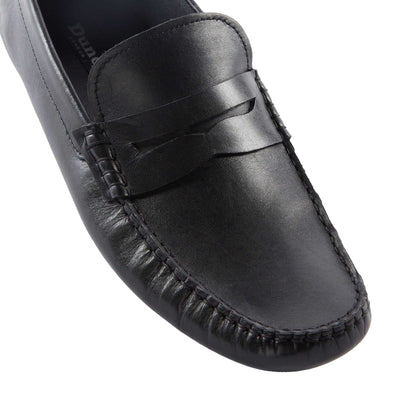 Black - Pack Shot - Dune London Mens Brantley Saddle Loafers
