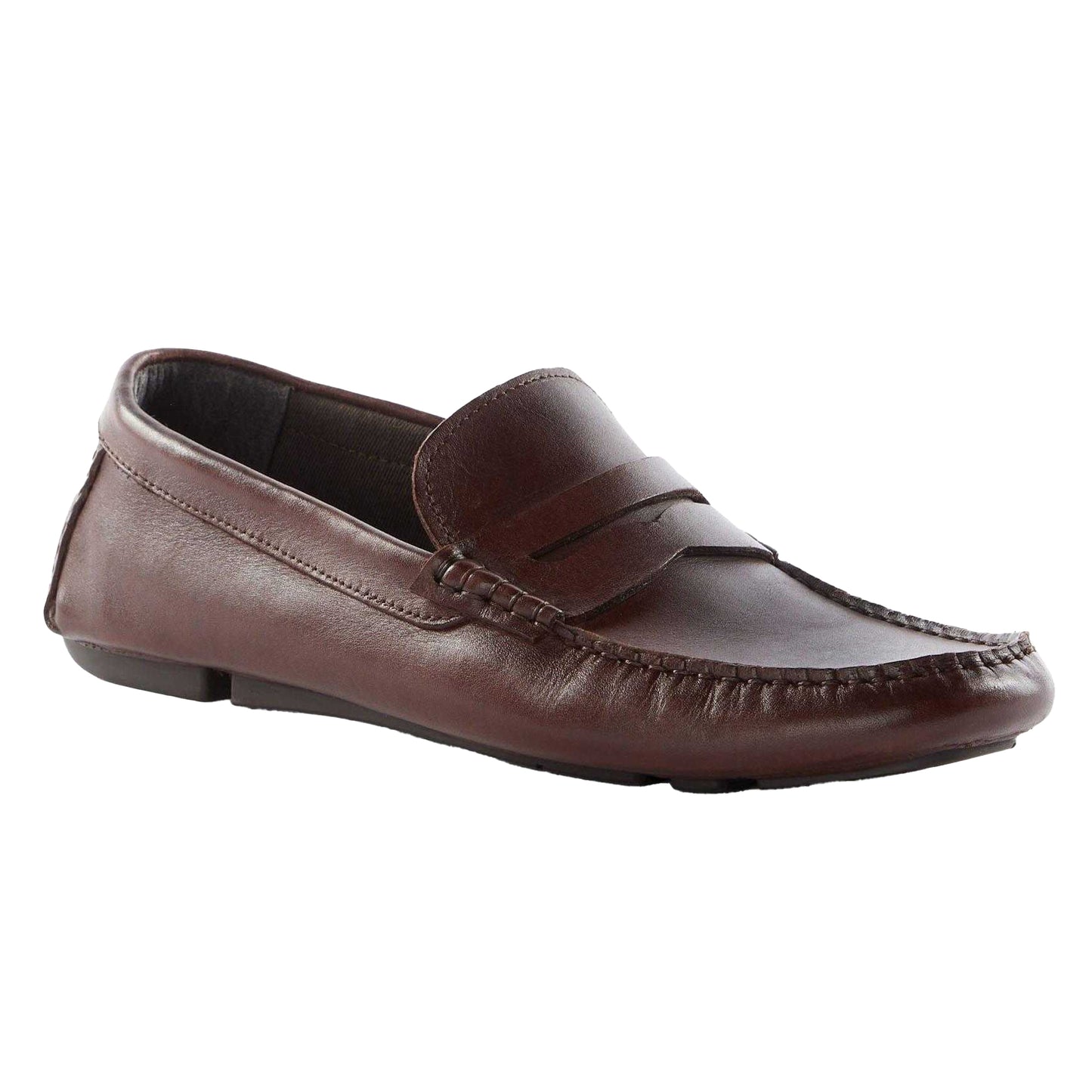 Brown - Front - Dune London Mens Brantley Saddle Loafers