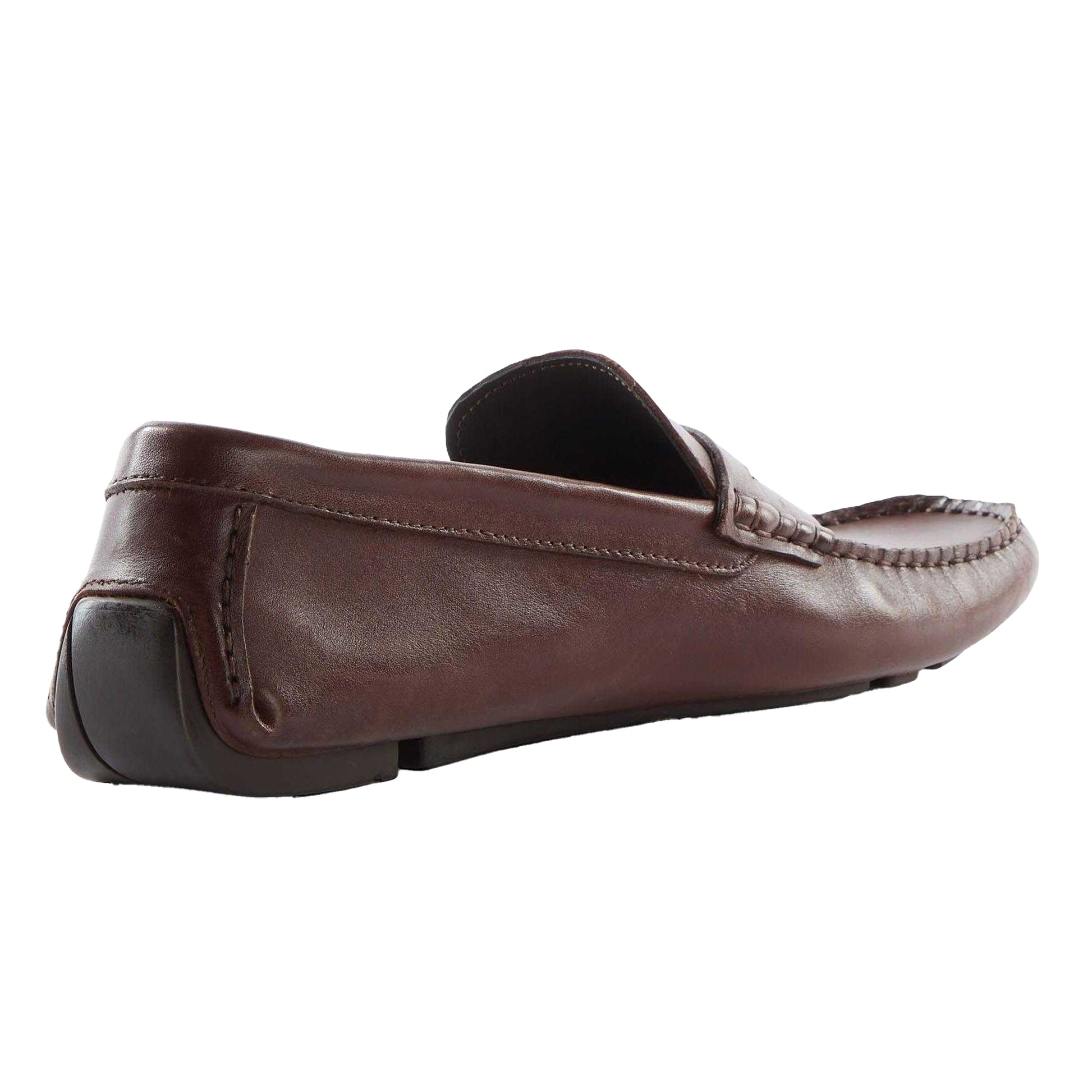 Brown - Back - Dune London Mens Brantley Saddle Loafers