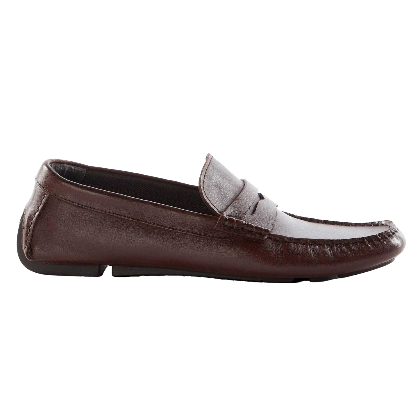Brown - Side - Dune London Mens Brantley Saddle Loafers