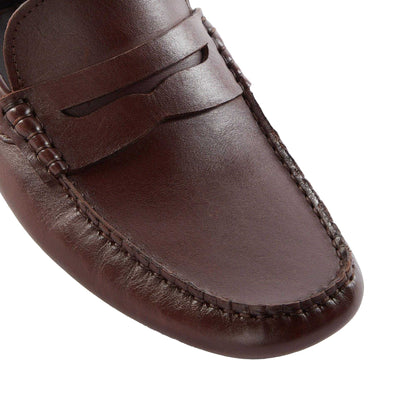 Brown - Pack Shot - Dune London Mens Brantley Saddle Loafers