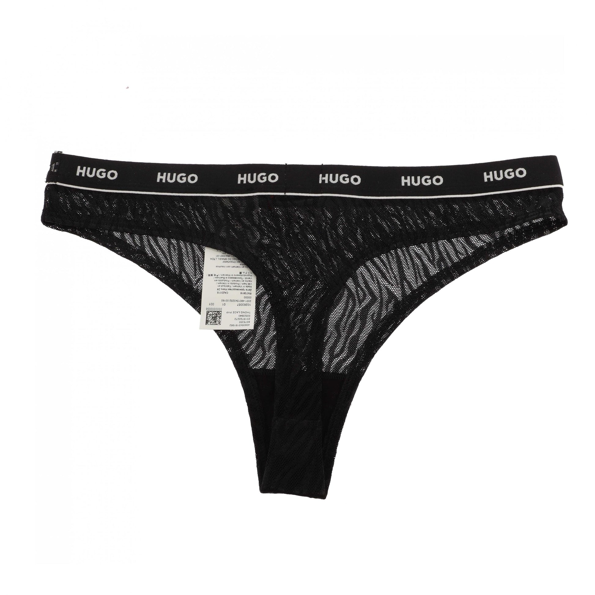 Black - Back - Hugo Womens-Ladies Lace Thong