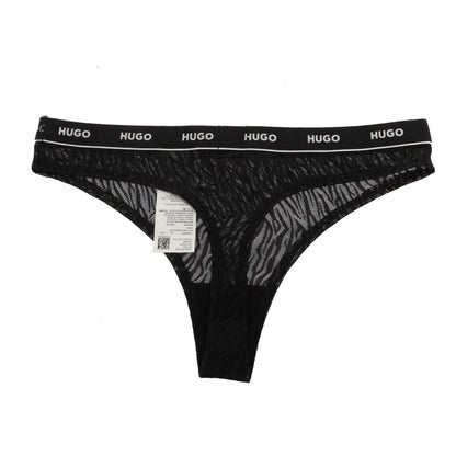 Black - Back - Hugo Womens-Ladies Lace Thong