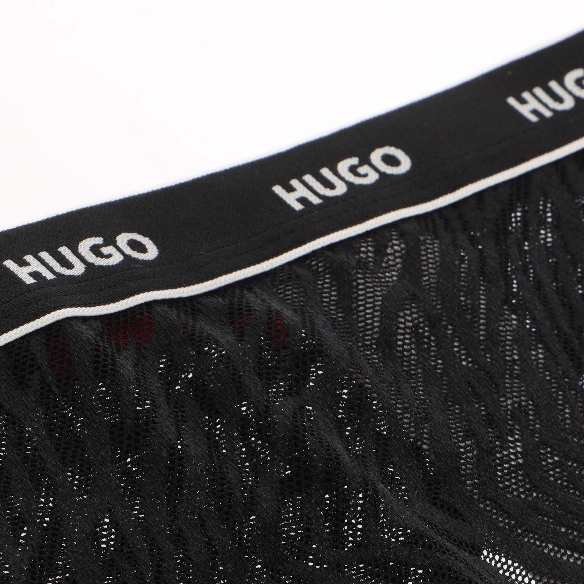 Black - Side - Hugo Womens-Ladies Lace Thong