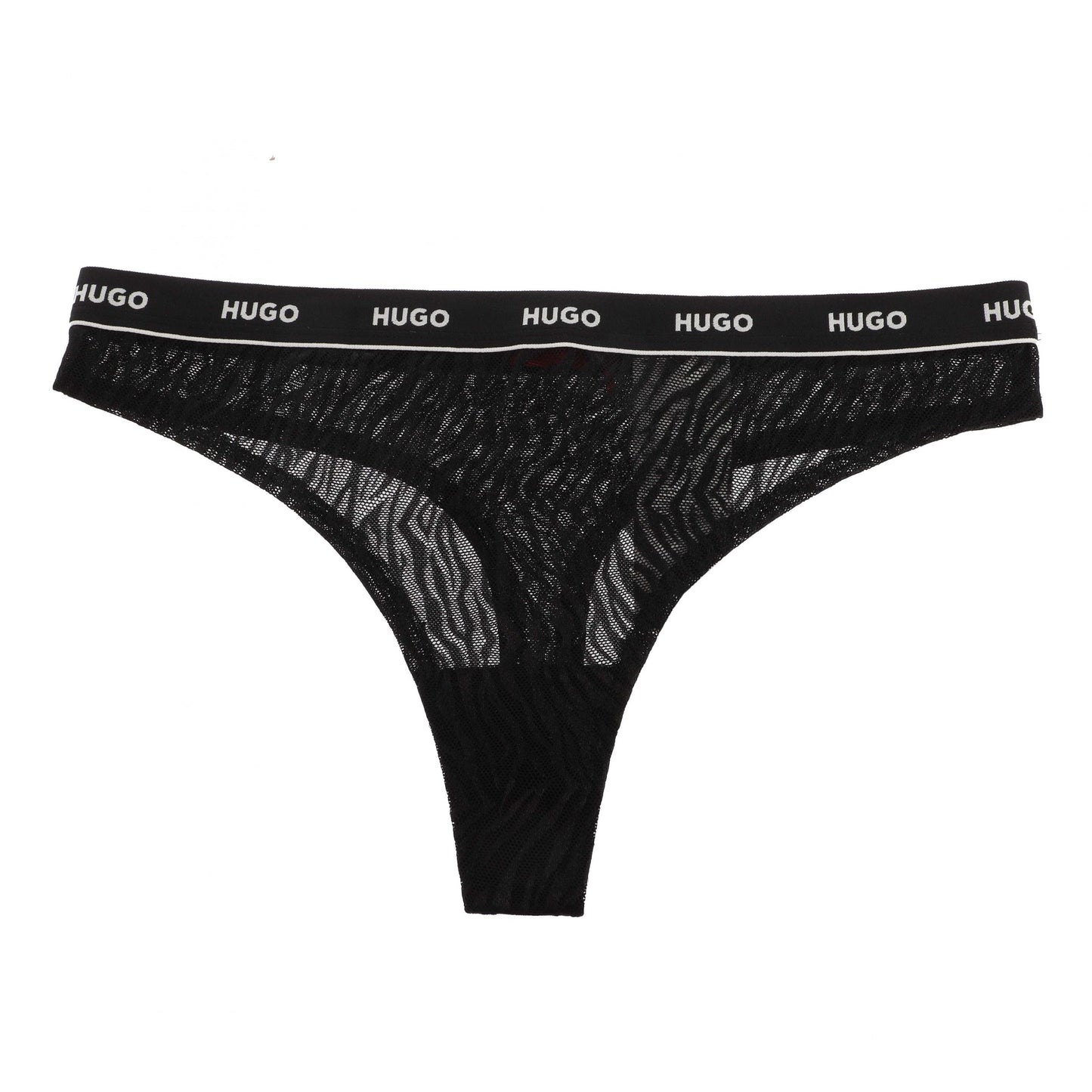 Black - Front - Hugo Womens-Ladies Lace Thong