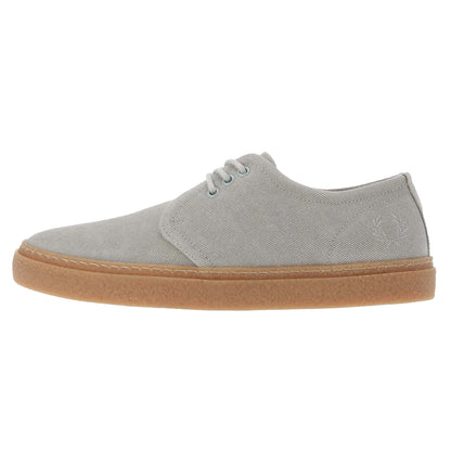 Grey - Side - Fred Perry Mens Linden Canvas Trainers