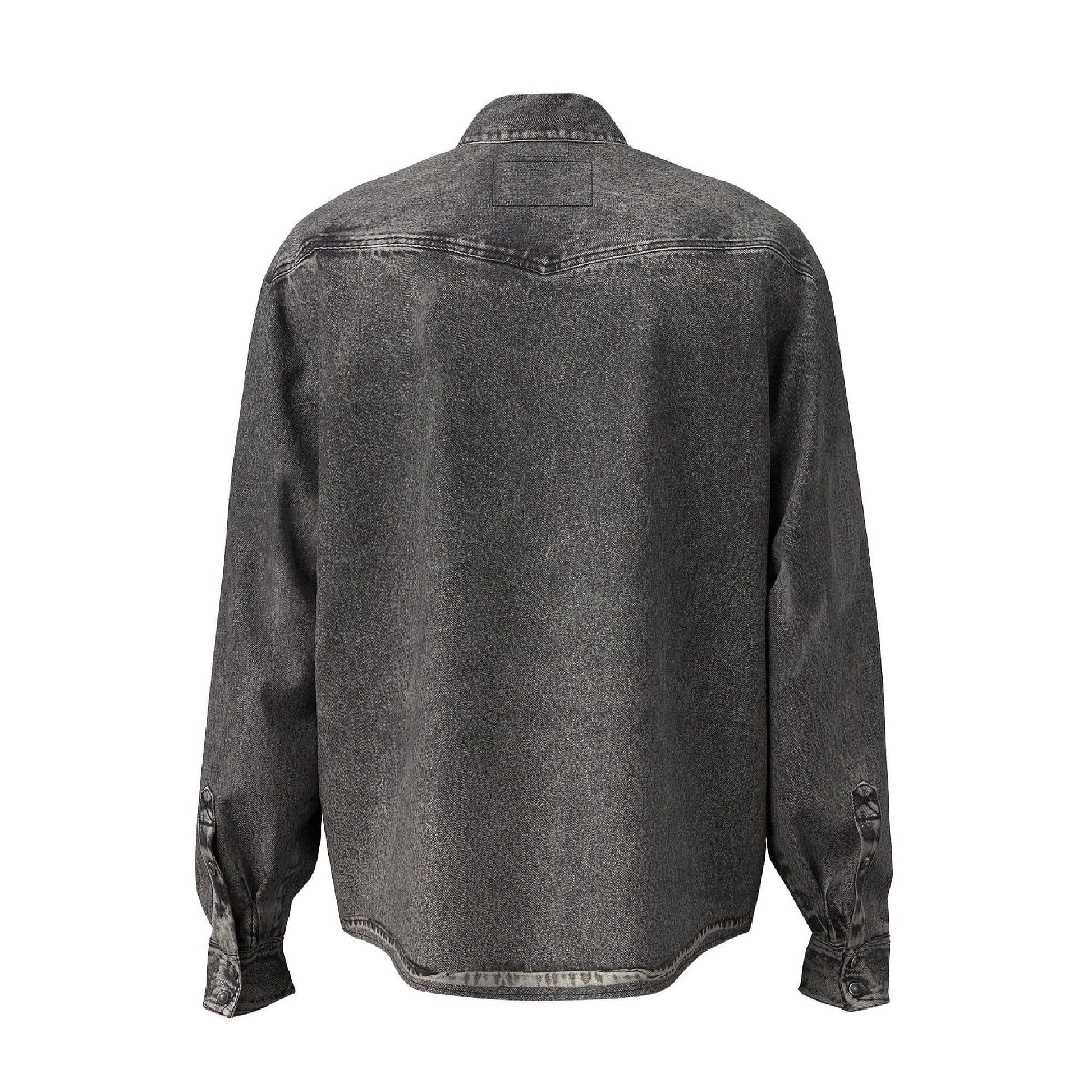 Black-Grey - Back - Diesel Mens S-Gils Denim Look Shirt
