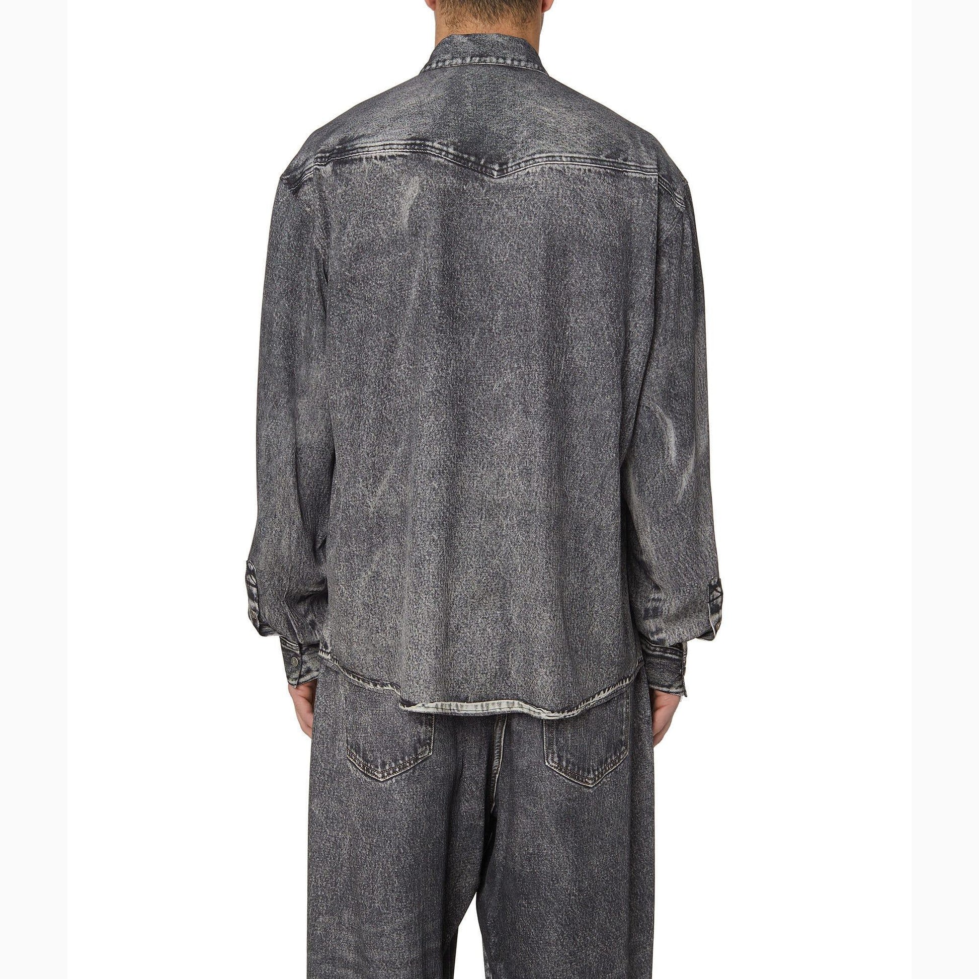 Black-Grey - Pack Shot - Diesel Mens S-Gils Denim Look Shirt