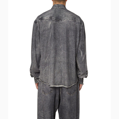Black-Grey - Pack Shot - Diesel Mens S-Gils Denim Look Shirt