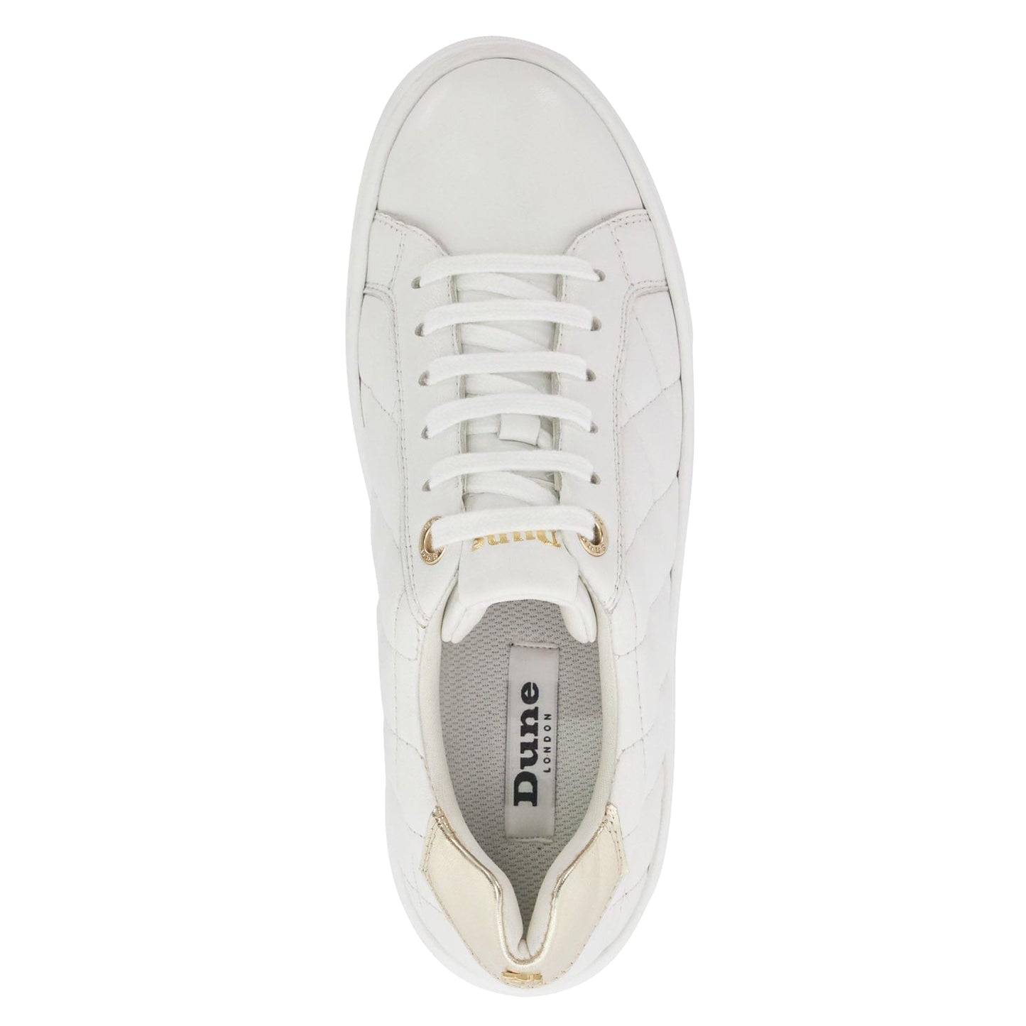 White - Pack Shot - Boss Womens-Ladies Elizas Quilted Leather Wedge Trainers