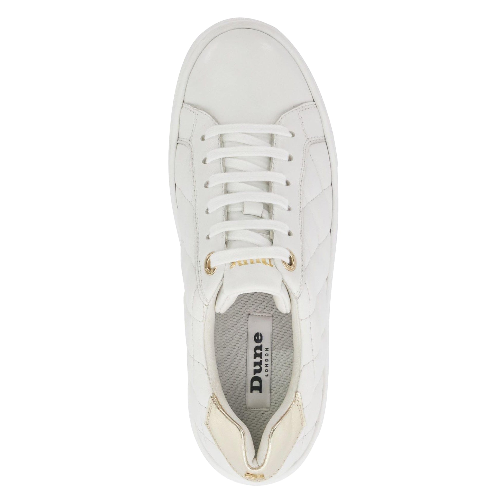 White - Pack Shot - Boss Womens-Ladies Elizas Quilted Leather Wedge Trainers