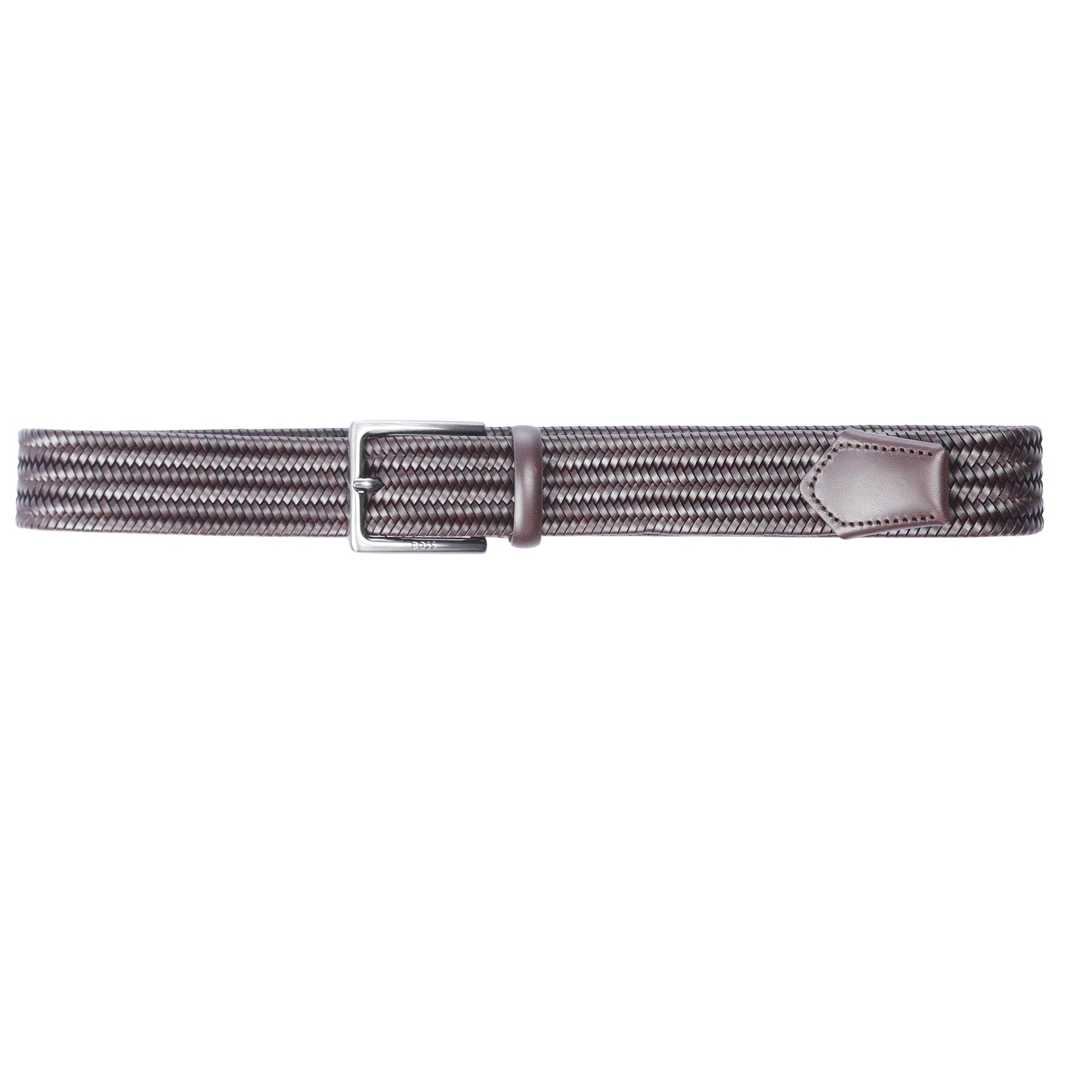 Dark Brown - Back - Boss Semyo Woven Leather Belt