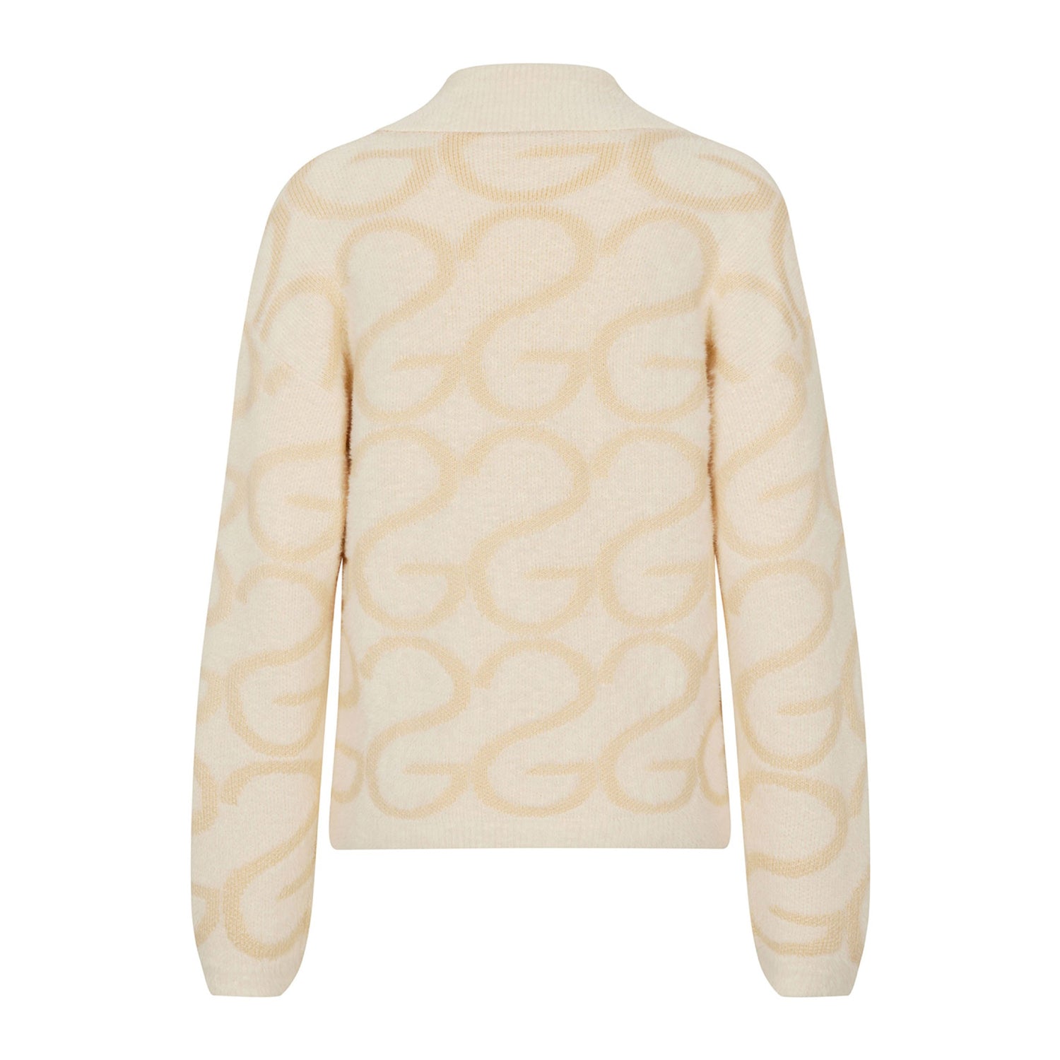 Off White - Back - Stine Goya Womens-Ladies Cropped Long-Sleeved Cardigan