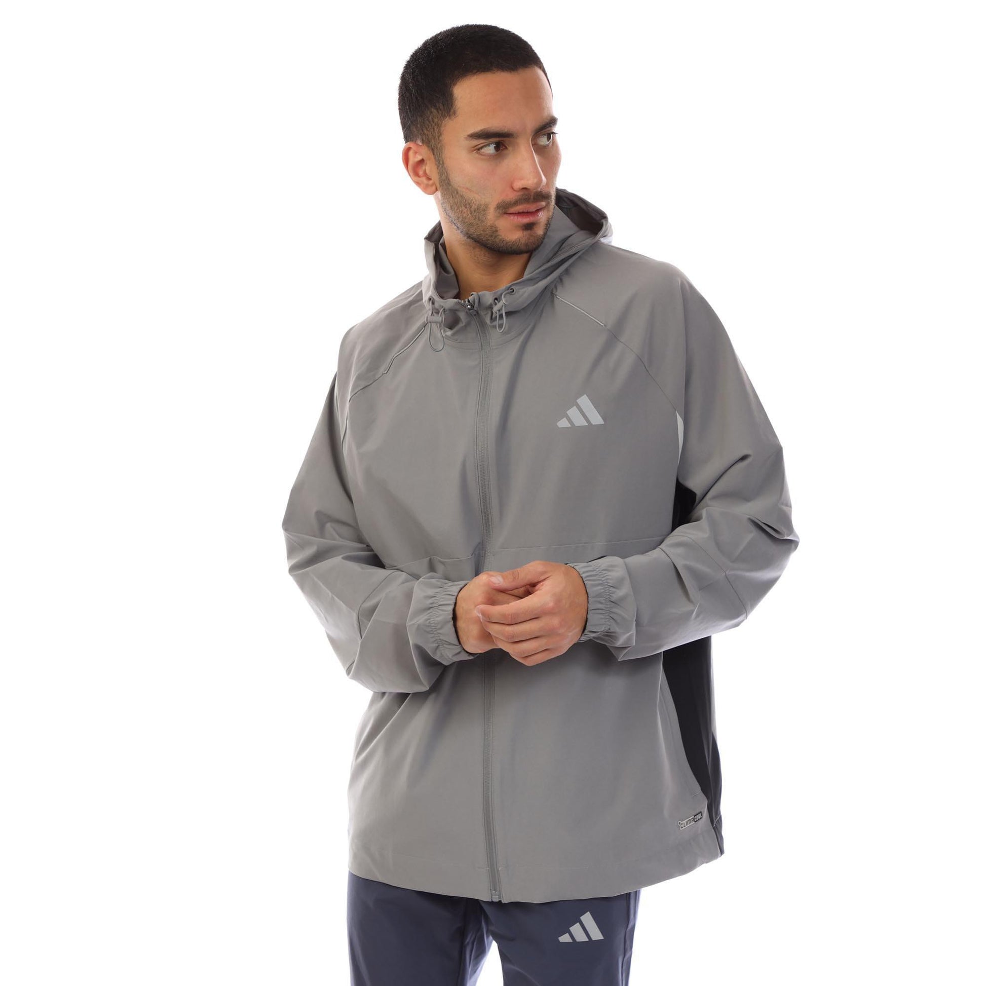 Grey - Front - Adidas Mens Climacool Woven Track Jacket