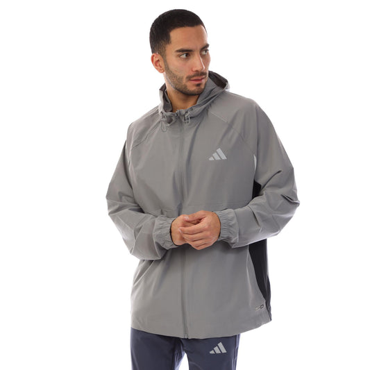 Grey - Front - Adidas Mens Climacool Woven Track Jacket