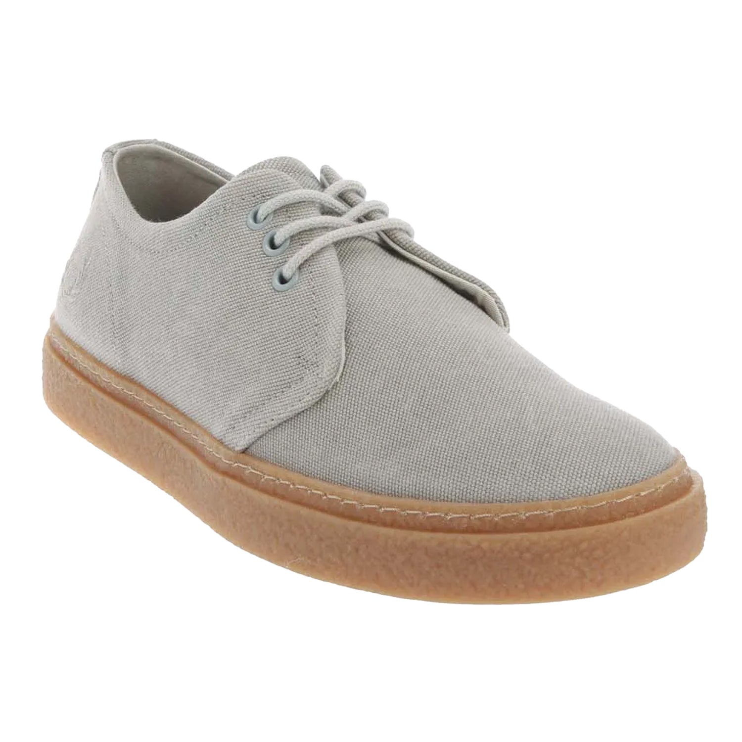 Grey - Front - Fred Perry Mens Linden Canvas Trainers
