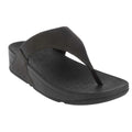 Black - Front - FitFlop Womens-Ladies Lulu Shimmer Toe Post Sandals