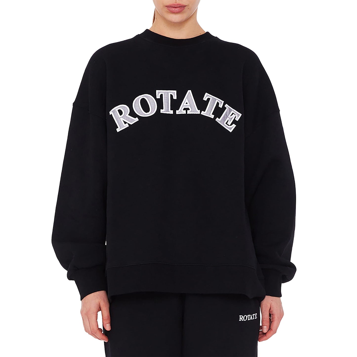 Black - Front - Rotate Sunday Womens-Ladies Logo Crew Neck Sweatshirt