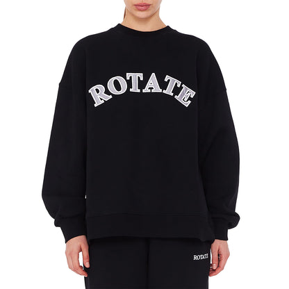 Black - Front - Rotate Sunday Womens-Ladies Logo Crew Neck Sweatshirt