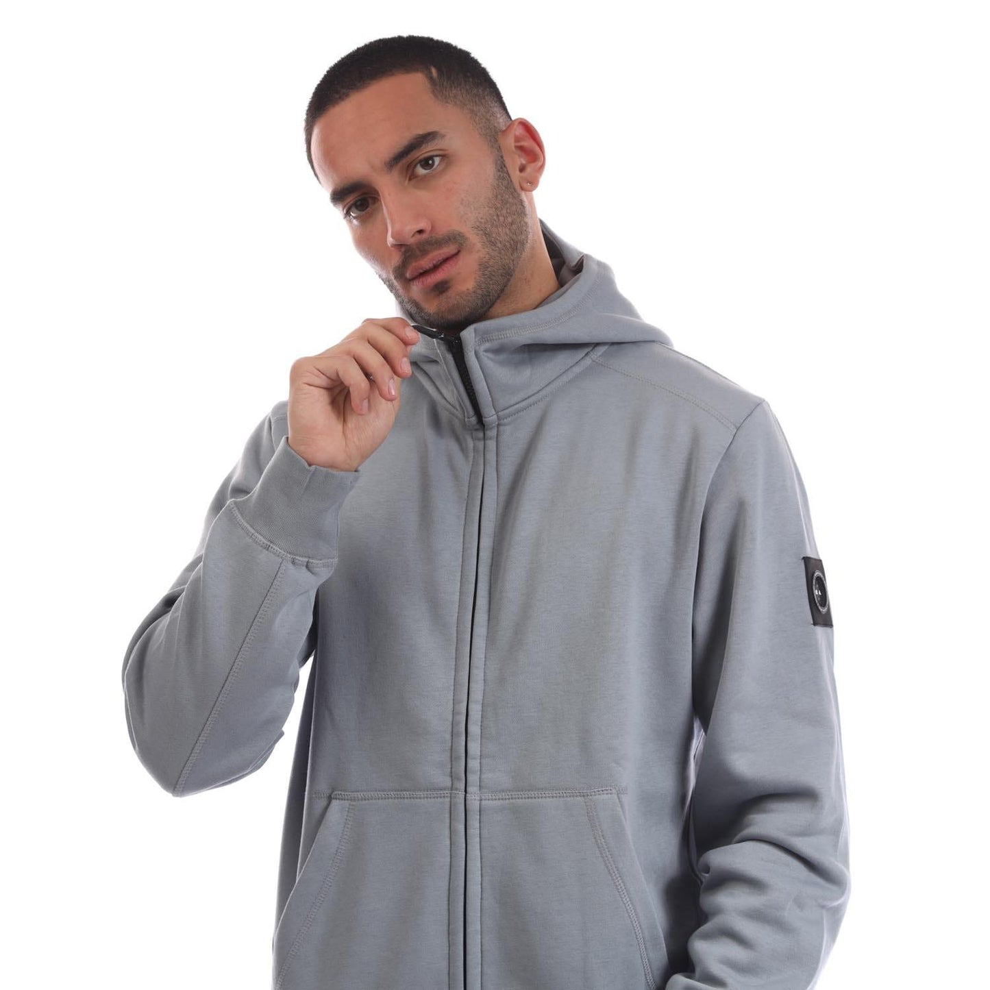 Grey - Side - Marshall Artist Mens Siren Full Zip Hoodie