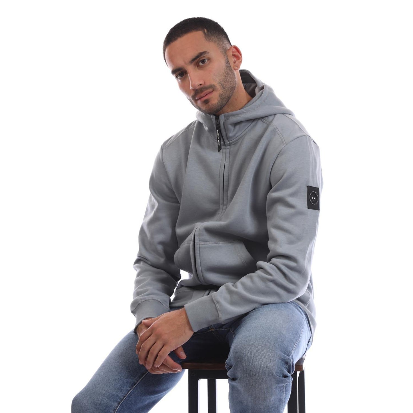 Grey - Lifestyle - Marshall Artist Mens Siren Full Zip Hoodie