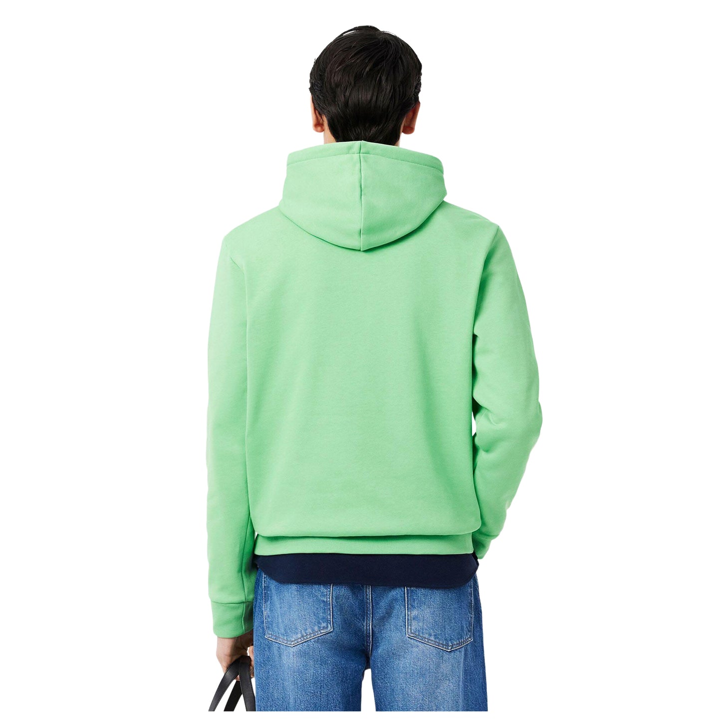 Green - Back - Lacoste Mens Organic Cotton Fleece Hoodie