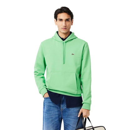 Green - Lifestyle - Lacoste Mens Organic Cotton Fleece Hoodie