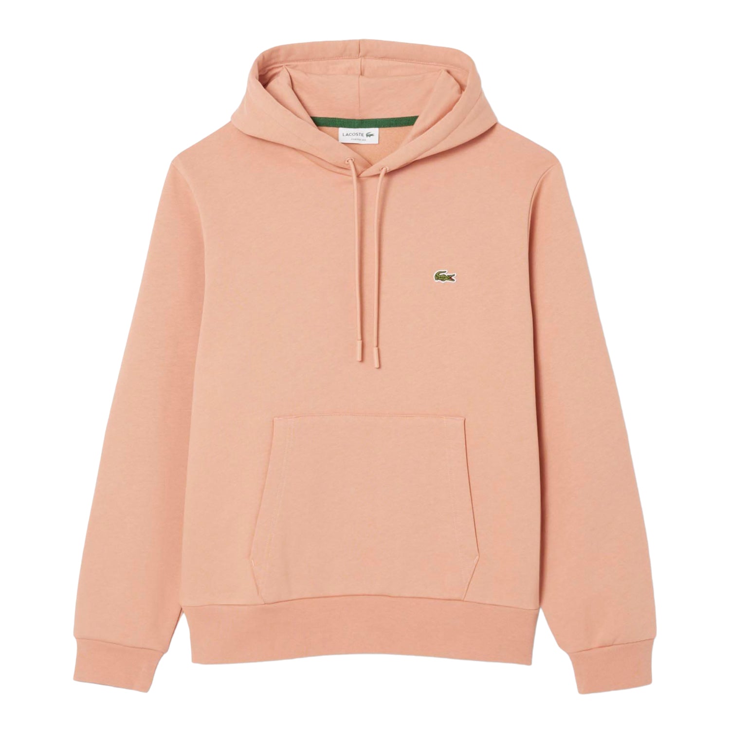 Orange - Front - Lacoste Mens Organic Cotton Fleece Hoodie