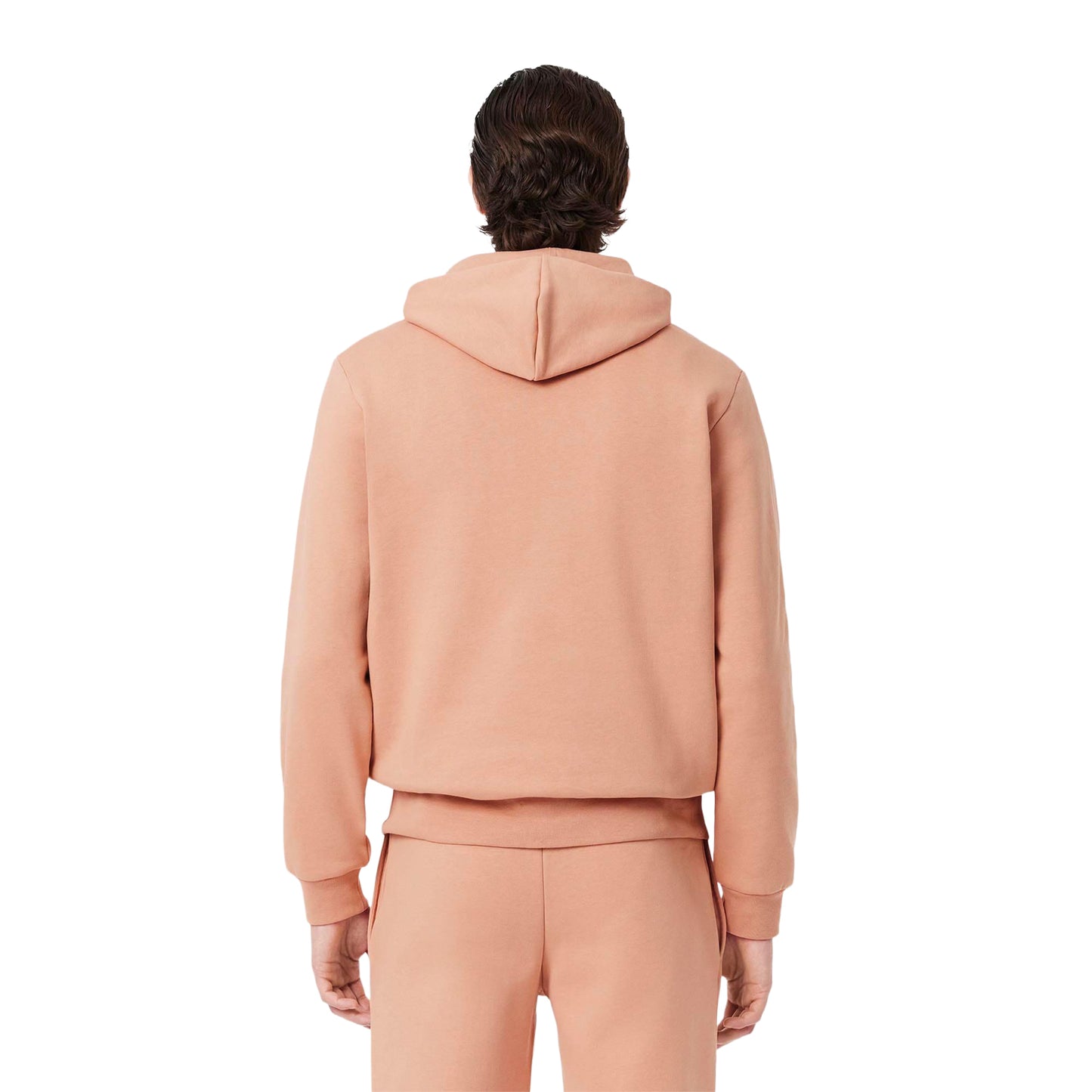 Orange - Back - Lacoste Mens Organic Cotton Fleece Hoodie