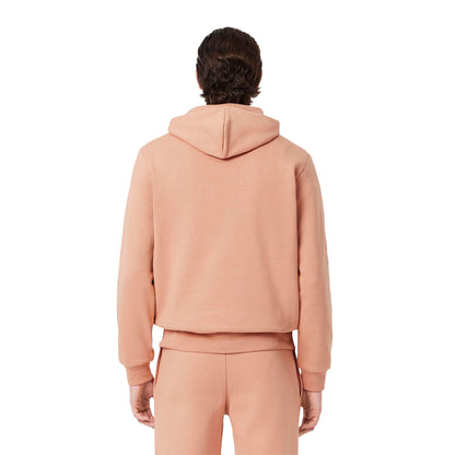 Orange - Back - Lacoste Mens Organic Cotton Fleece Hoodie