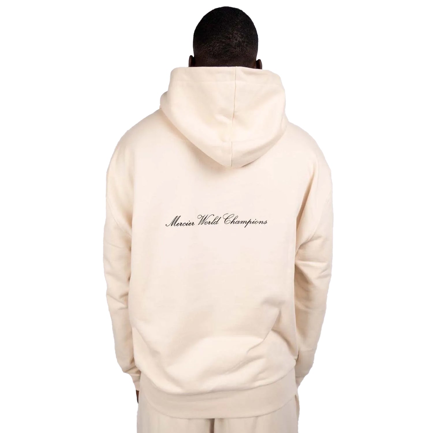 Ecru - Back - Mercier Mens Champions Ring Hoodie
