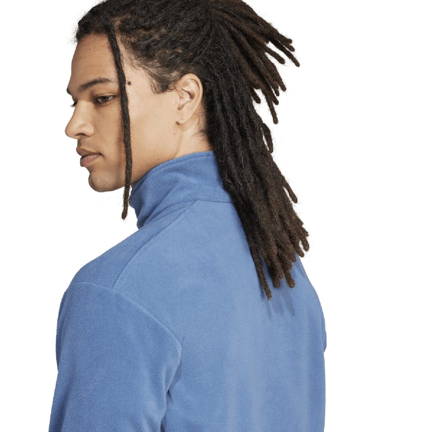 Grey - Side - Adidas Mens Terrex Multi Essentials Half Zip Fleece Top
