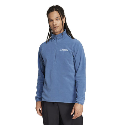 Grey - Lifestyle - Adidas Mens Terrex Multi Essentials Half Zip Fleece Top