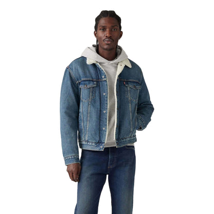 Blue - Pack Shot - Levis Mens Type III Sherpa Trucker Jacket