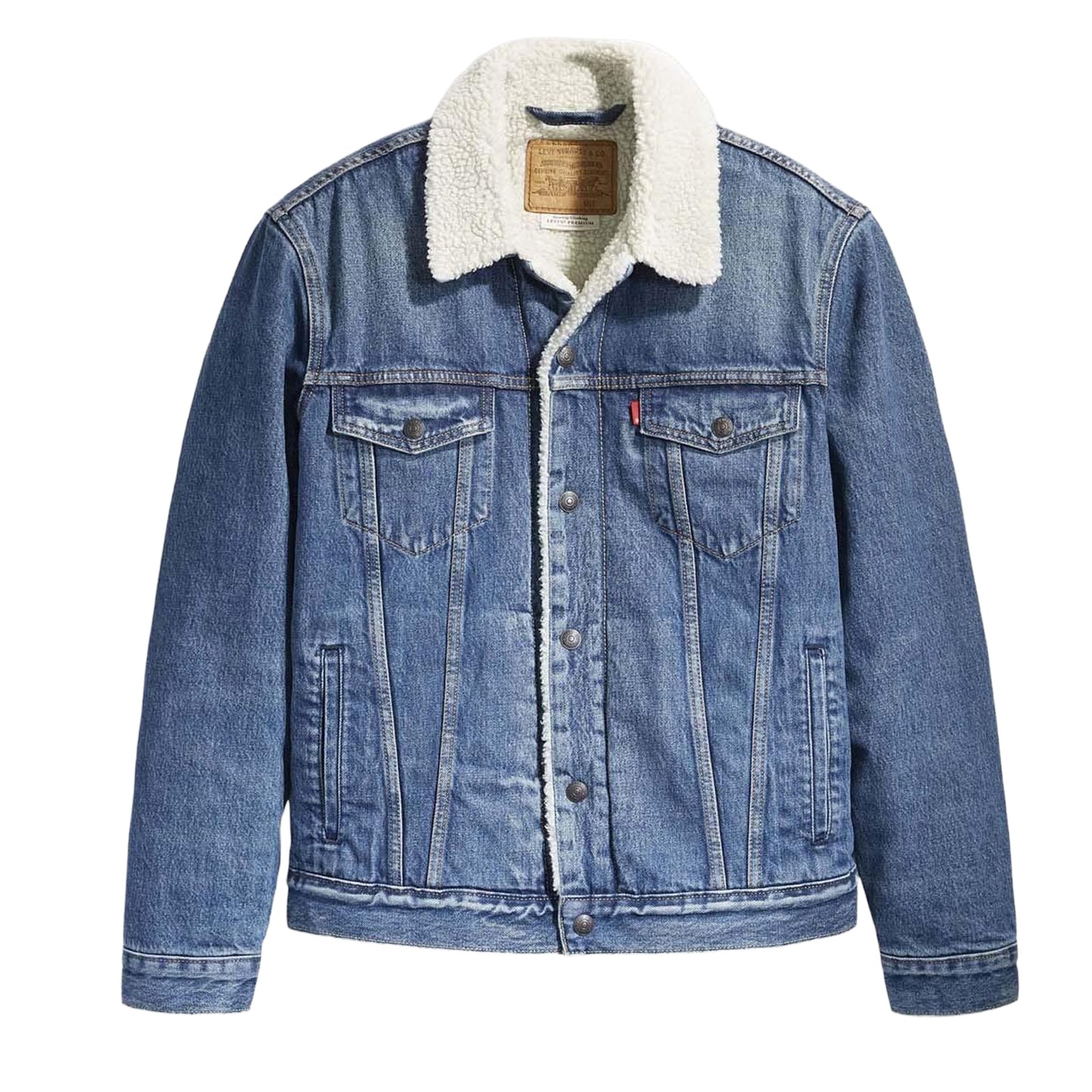 Blue - Front - Levis Mens Type III Sherpa Trucker Jacket