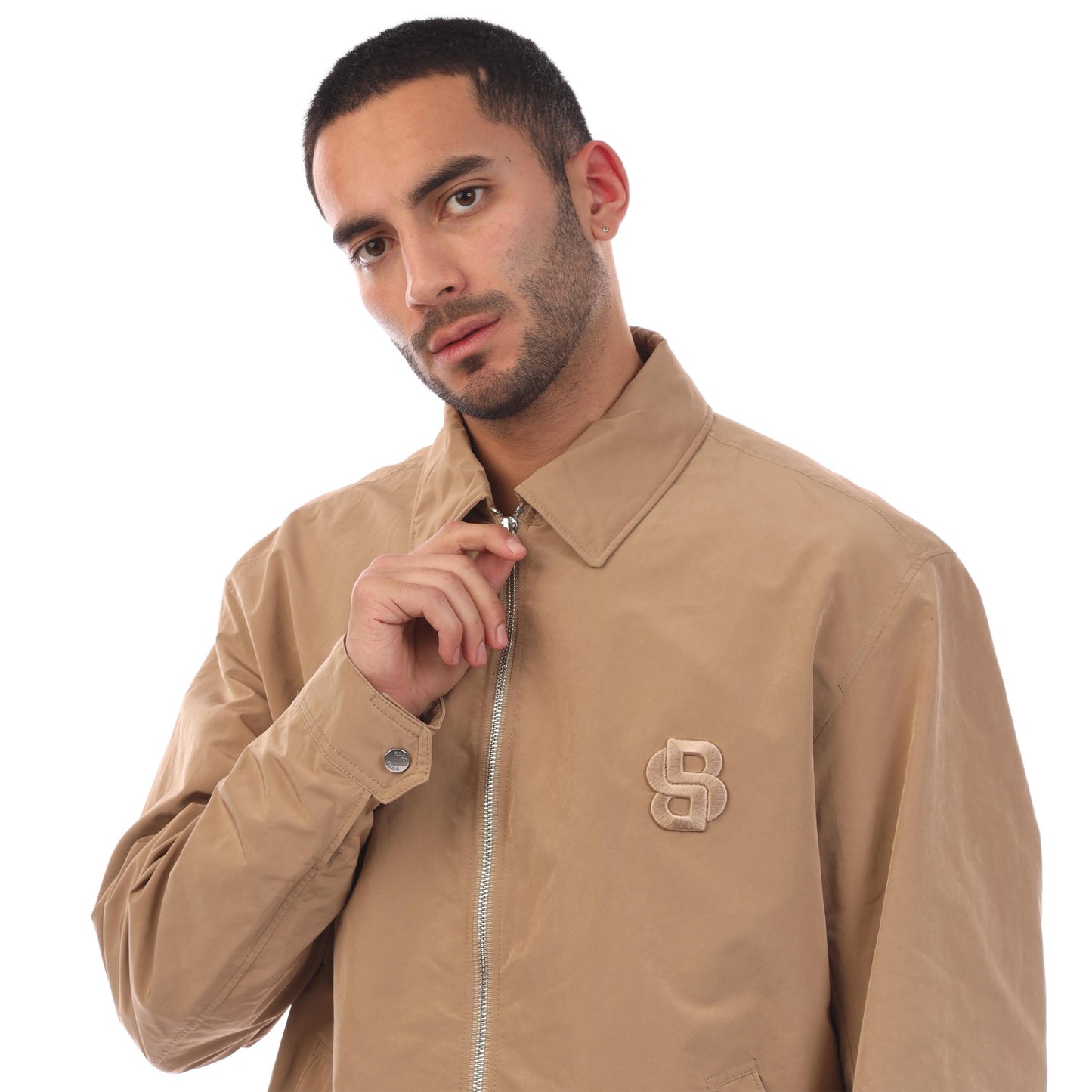 Beige - Side - Boss Mens Caligola 1 Jacket