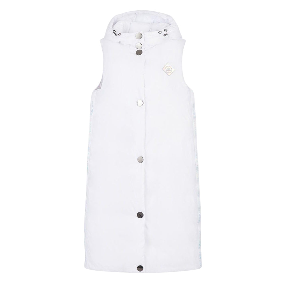 White - Front - Armani Exchange Womens-Ladies Quilted Long Length Gilet