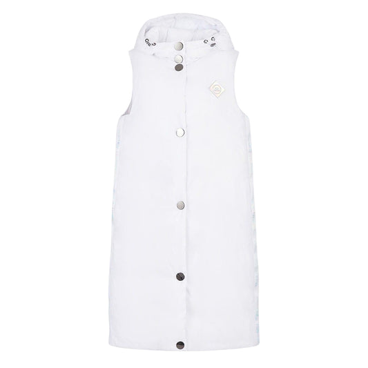 White - Front - Armani Exchange Womens-Ladies Quilted Long Length Gilet